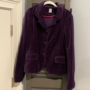J Crew Deep Purple Velvety Blazer